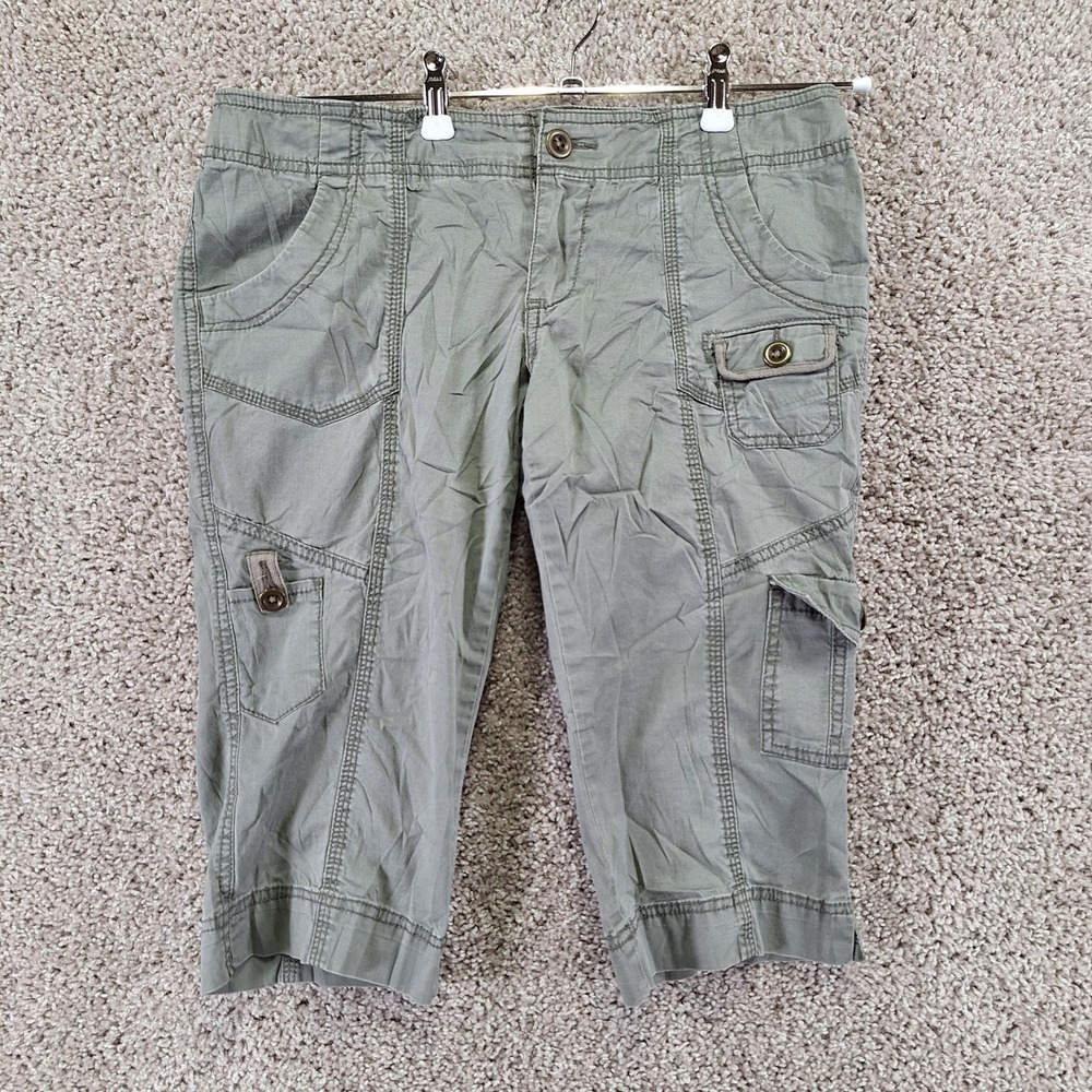 Mudd Cargo Capris Size 9 (Fits 33x16) Low Rise Stretch Y2K Utility Gorpcore